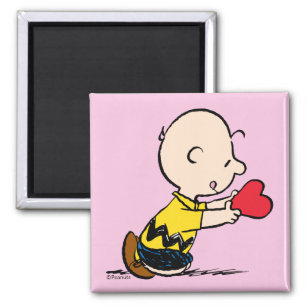 Peanuts   Valentine's Day Charlie Brown Red Heart Magnet