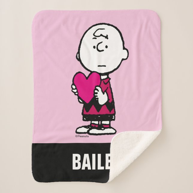 Peanuts | Valentine's Day | Charlie Brown Sherpa Blanket (Front)