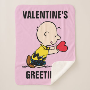 Peanuts   Valentine's Day Charlie Brown Sherpa Blanket