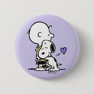 Peanuts   Valentine's Day   Charlie Brown & Snoopy 6 Cm Round Badge