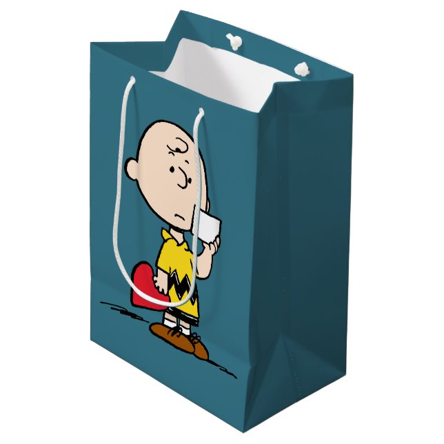 Peanuts | Valentine's Day Charlie Brown Valentine Medium Gift Bag (Front Angled)
