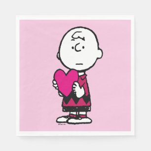 Peanuts Valentine's Day Heart Charlie Brown Napkin