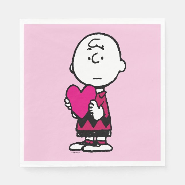 Peanuts | Valentine's Day | Heart Charlie Brown Napkin (Front)