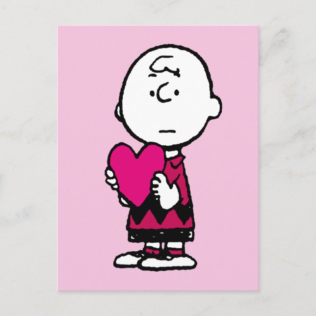 Peanuts | Valentine's Day | Heart Charlie Brown Postcard (Front)