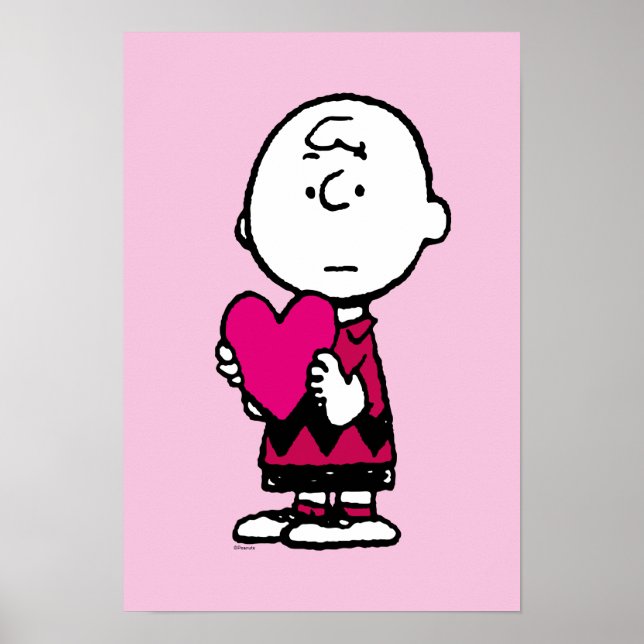 Peanuts | Valentine's Day | Heart Charlie Brown Poster (Front)