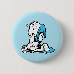 Peanuts   Valentine's Day   Linus & Snoopy 6 Cm Round Badge