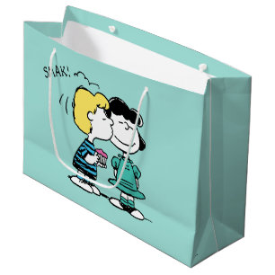 Peanuts Valentine's Day Lucy & Schroeder Kiss Large Gift Bag