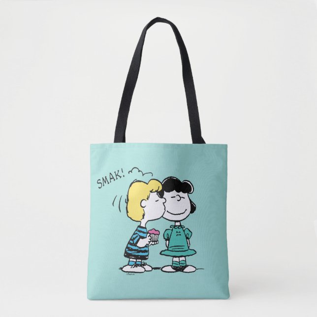 Peanuts | Valentine's Day | Lucy & Schroeder Kiss Tote Bag (Front)