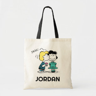 Peanuts   Valentine's Day   Lucy & Schroeder Kiss Tote Bag