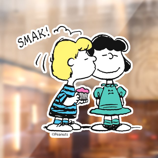 Peanuts | Valentine's Day | Lucy & Schroeder Kiss Window Cling (Sheet 2)