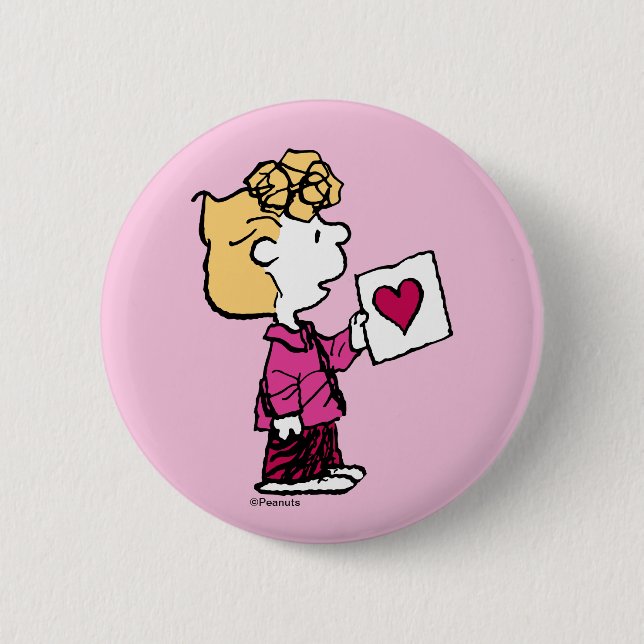 Peanuts | Valentine's Day | Sally Valentine Card 6 Cm Round Badge (Front)
