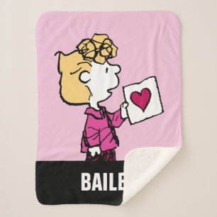 Peanuts Valentine's Day Sally Valentine Sherpa Blanket