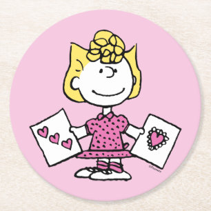 Peanuts   Valentine's Day   Sally Valentines Round Paper Coaster