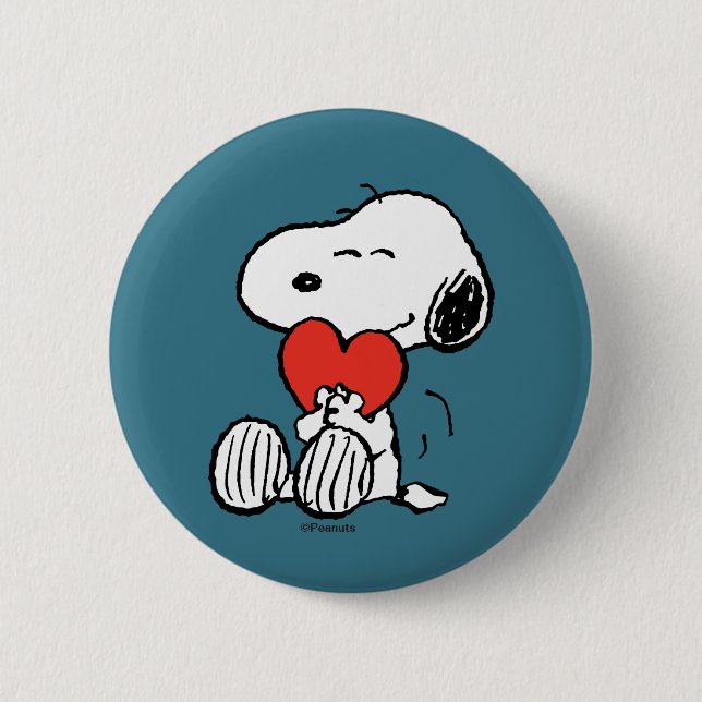 Peanuts | Valentine's Day | Snoopy Heart Hug 6 Cm Round Badge (Front)
