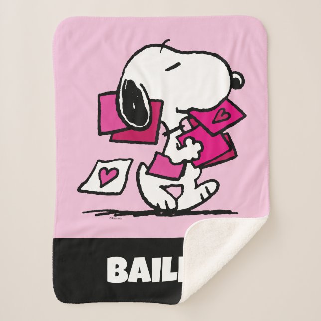 Peanuts | Valentine's Day | Snoopy Sherpa Blanket (Front)