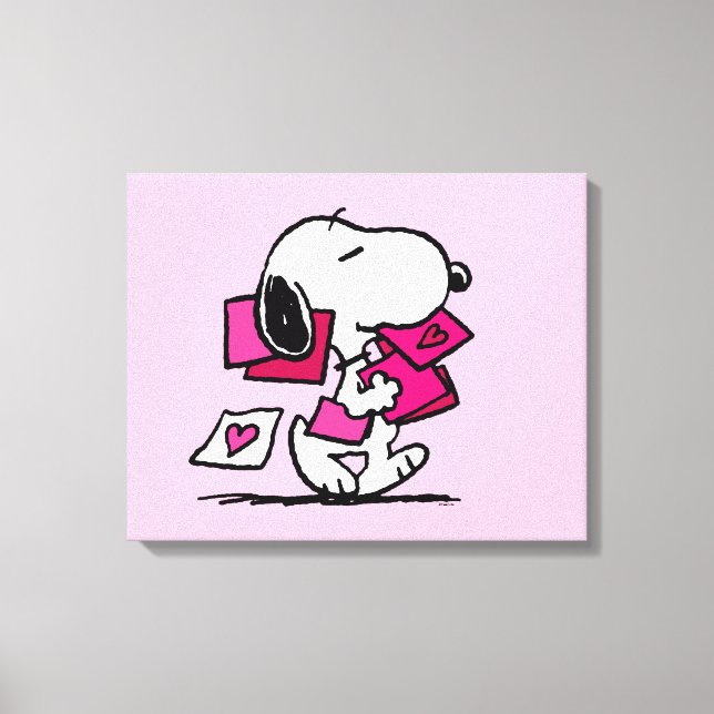 Peanuts | Valentine's Day | Snoopy With Valentines Canvas Print (Front)