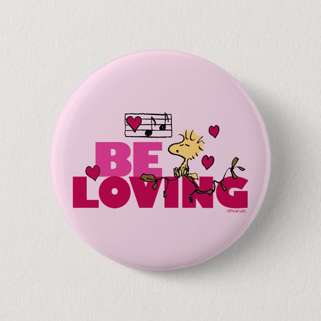 Peanuts | Valentine's Day | Woodstock Be Loving 6 Cm Round Badge (Front)
