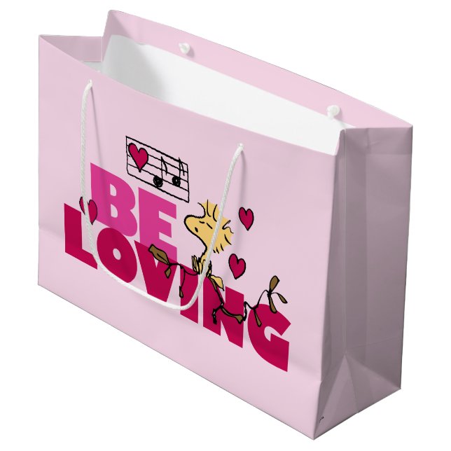 Peanuts | Valentine's Day | Woodstock Be Loving Large Gift Bag (Front Angled)