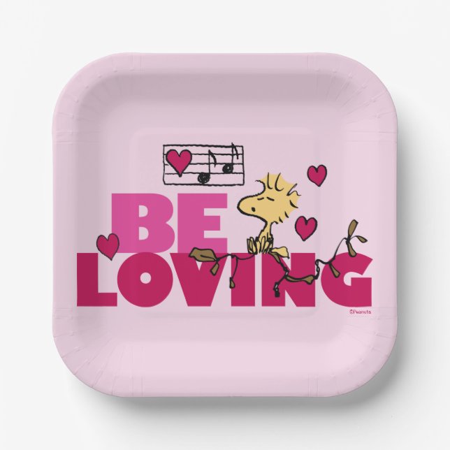 Peanuts | Valentine's Day | Woodstock Be Loving Paper Plate (Front)
