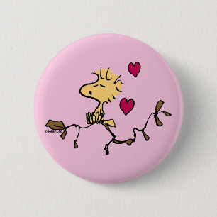 Peanuts Valentine's Day Woodstock Whistle 6 Cm Round Badge