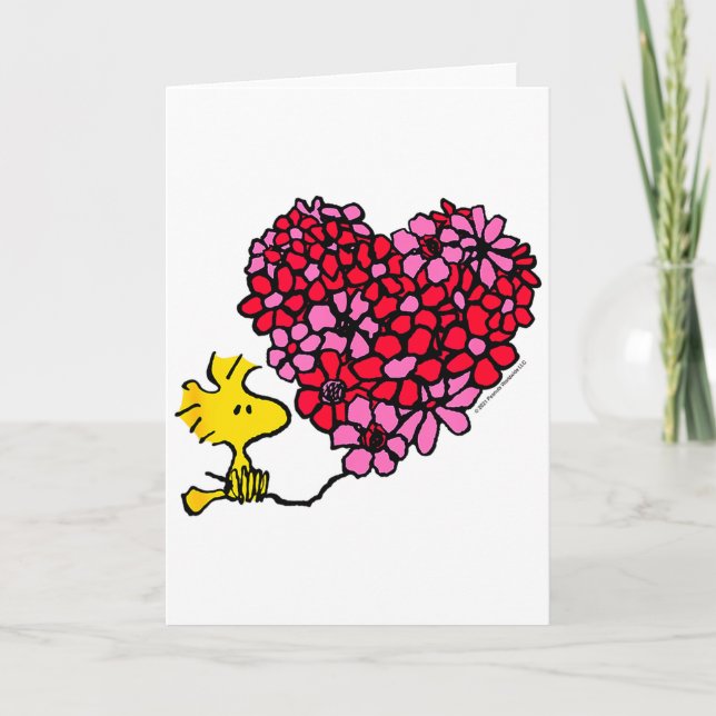 Peanuts - Valentines - Floral Heart  Card (Front)