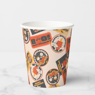 Peanuts   Vintage Button Happy Halloween Pattern Paper Cups