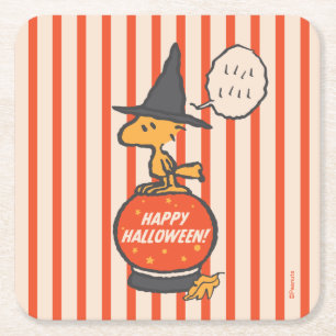 Peanuts Vintage Woodstock Witch Stripes Square Paper Coaster
