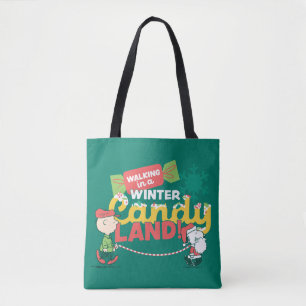Peanuts   Walking In A Winter Candy Land! Tote Bag