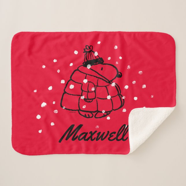 Peanuts | Warm & Cosy  | Add Your Name Sherpa Blanket (Front (Horizontal))