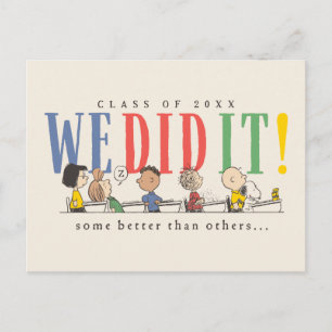 Peanuts We Did It Graduation Funny Quote Snoopy Postcard