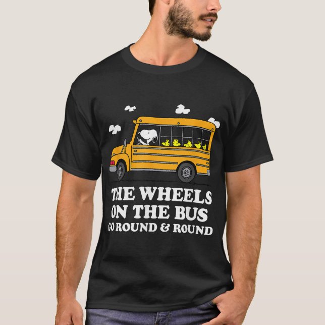 Peanuts Wheels On The Bus  T-Shirt (Front)
