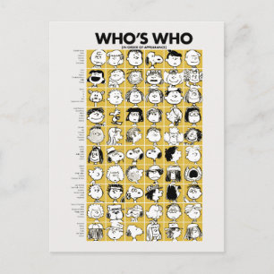 Peanuts Who's Who Characters Postcard