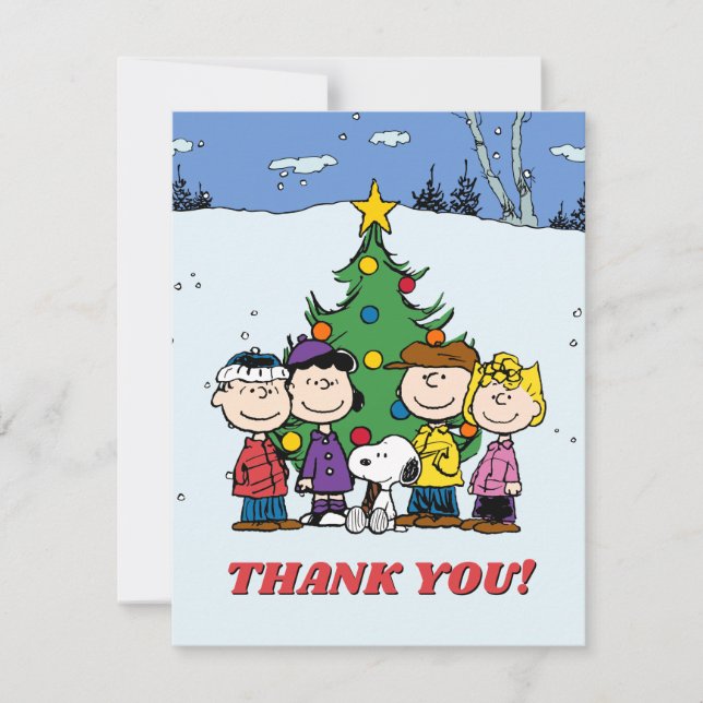 Peanuts | Winter Birthday Thank You Invitation (Front)