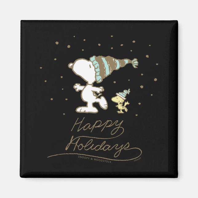Peanuts Winter Skating T Shirt  Magnet (Front)