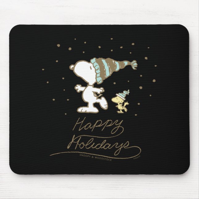 Peanuts Winter Skating T Shirt  Mouse Mat (Front)