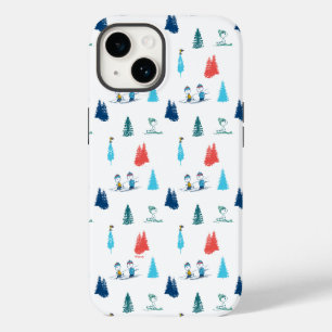 Peanuts Winter Skiing the Slopes Pattern iPhone 14 Case