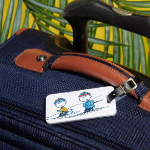 Peanuts   Winter Skiing the Slopes Pattern Luggage Tag