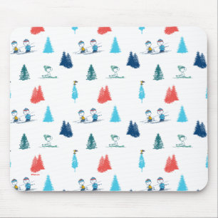 Peanuts   Winter Skiing the Slopes Pattern Mouse Mat