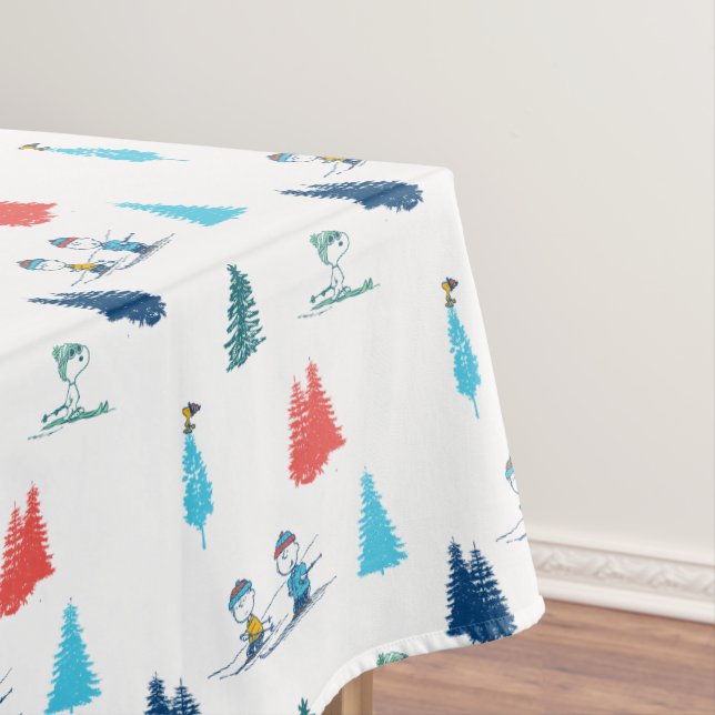 Peanuts | Winter Skiing the Slopes Pattern Tablecloth (In Situ)