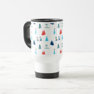 Peanuts   Winter Skiing the Slopes Pattern Travel Mug