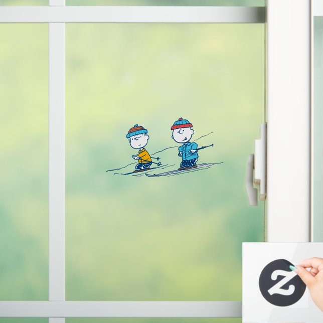Peanuts | Winter Skiing the Slopes Pattern Window Cling (Home)