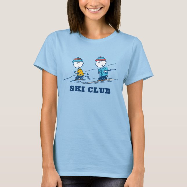 Peanuts | Winter Skiing the Slopes T-Shirt (Front)