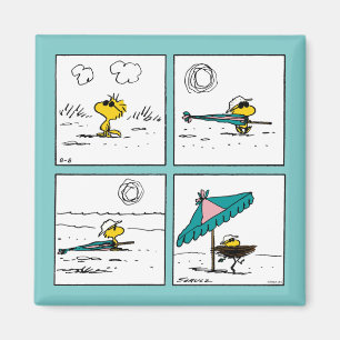 Peanuts   Woodstock at the Beach Magnet