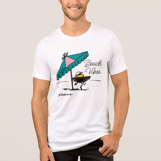 Peanuts | Woodstock at the Beach Tri-Blend Shirt (Front)