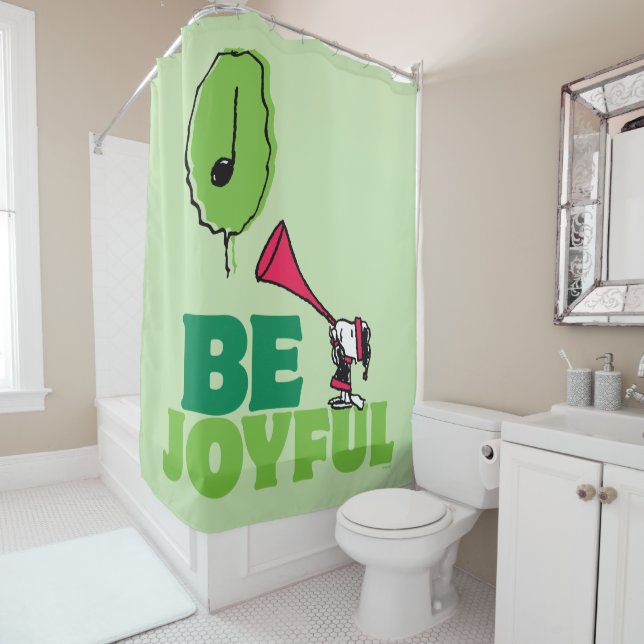 Peanuts | Woodstock Be Joyful Shower Curtain (In Situ)