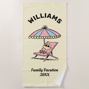 Peanuts   Woodstock Beach Family Vacation Beach Towel