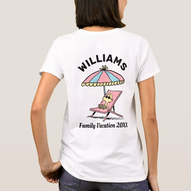 Peanuts | Woodstock Beach Family Vacation T-Shirt (Back)
