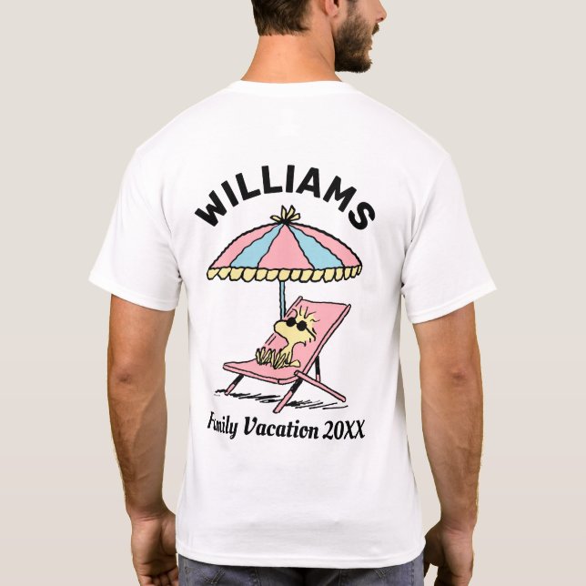 Peanuts | Woodstock Beach Family Vacation T-Shirt (Back)