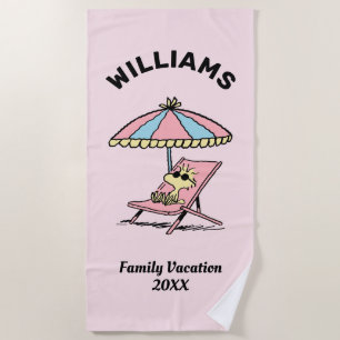 Peanuts   Woodstock Beach Family Vacation Towel