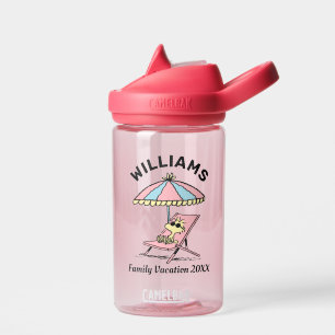 Peanuts Woodstock Beach Family Vacation Water Bottle